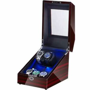 Óratartó doboz iUni Watch Winder 2 + 3 tárolóhely, Mahagóni kép