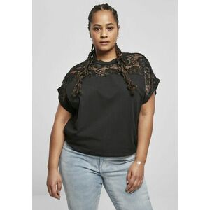 Urban Classics Ladies Short Oversized Lace Tee black kép