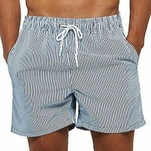 Férfi Deszkás short Úszónadrágok Nyári rövidnadrág Strand rövidnadrág Zseb Zsinór Rugalmas derék Grafika Gyors szárítás Szabadtéri Szabadság Alkalmi Hawaii Boho Medence Sötétkék Lightinthebox kép