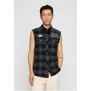 Brandit Ozzy Checkshirt Sleeveless black/grey kép