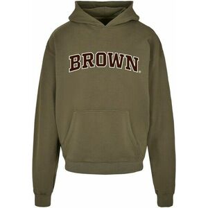 Urban Classics Brown University - Script Ultra Heavy Hoody olive kép