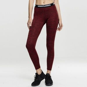 Urban Classics Ladies Active Melange Logo Leggings red/black/black kép