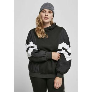 Urban Classics Ladies Mix Crinkle Nylon Sweat Hoody black/white kép