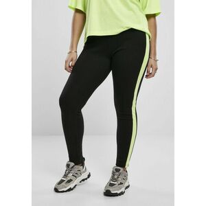 Urban Classics Ladies Neon Side Stripe Leggings black/electriclime kép