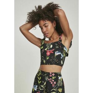 Urban Classics Ladies Valance Top black flower kép