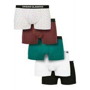 Urban Classics Organic Boxer Shorts 5-Pack scrpt clrfl+chry+trgrn+wht+blk kép