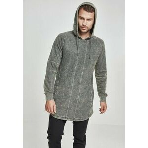 Urban Classics Terry Acid Washed Long Shaped Hoody olive kép