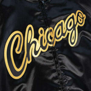 Mitchell & ness nba chicago bulls big face 4.0 satin jacket kabát férfi fekete m kép