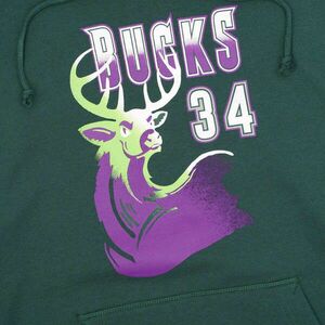 Mitchell & ness milwaukee bucks ray allen mens name & number pullover hoody pulóver férfi zöld xl kép