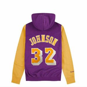 Mitchell & ness los angeles lakers magic johnson mens name & number pullover hoo pulóver férfi lila/sárga xxl kép