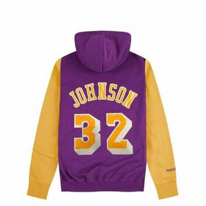 Mitchell & ness los angeles lakers magic johnson mens name & number pullover hoo pulóver férfi lila/sárga xl kép