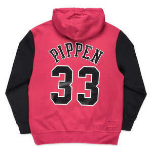 Mitchell & ness chicago bulls scottie pippen mens name & number pullover hoody pulóver férfi fekete/piros xxl kép