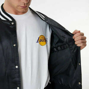 New era los angeles lakers team logo satin bomber kabát férfi fekete xxl kép