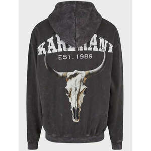 Karl kani chest signature os washed full zip skull hoodie pulóver férfi szürke l kép