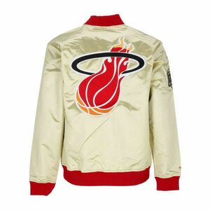 Mitchell & ness nba team og 2.0 lightweight satin jacket vintage logo miami heat kabát férfi arany xl kép