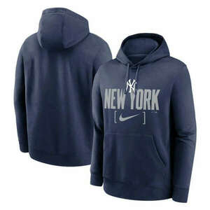 Nike mlb club slack fleece hood new york yankees pulóver férfi kék 3xl kép