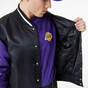 New era nba satin bomber los angeles lakers kabát férfi fekete xl kép