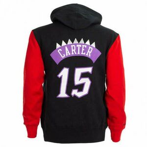 Mitchell & ness toronto raptors vince carter mens name & number pullover hoody pulóver férfi fekete/piros l kép