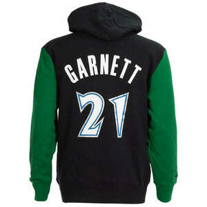 Mitchell & ness minnesota timberwolves kevin garnett mens name & number pullover pulóver férfi fekete/zöld l kép