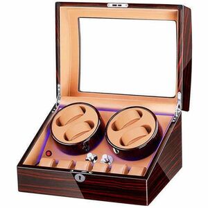 Óratartó doboz iUni Watch Winder 4 + 6 tárolóhely, Mahagóni kép