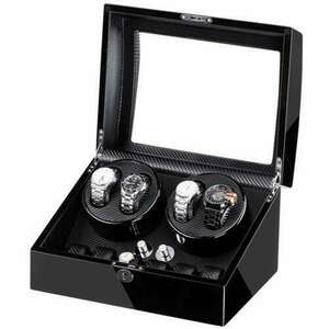 Óratartó doboz iUni Watch Winder 4 + 6 tárolóhely, Carbon kép