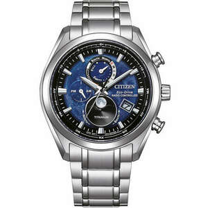 Citizen BY1010-81L Eco-Drive Moon Phase Titanium Radio Contr. Mens Watch kép