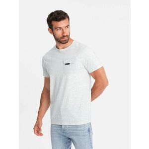 Ombre Clothing Szürke mintás póló zsebbel V3 TSFP-0188 kép