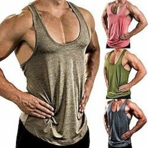 Férfi Edzés Tank Top Futófelső Atléta Ujjatlan Mellény Hétköznapi Sportruházat Légáteresztő Gyors szárítás Mekano Edzőterem edzés Futás Gyaloglás sportruházat Sportruházat Egyszínű Katonai zöld Rubin Lightinthebox kép