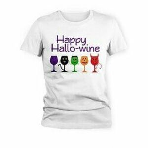 Női Póló 100% pamut Happy Hallo-wine Nyomtatott Halloween Napi Alkalmi Rövid ujjú Terített nyak Fekete Nyár Lightinthebox kép