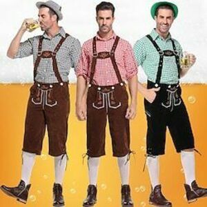 Októberi fesztivál Jelmez lederhosen Ing Alpesi kalap bajor bajor Német München Meadows Férfi Hagyományos stílusú ruha Blúz Rövidnadrágok Kalap Lightinthebox kép