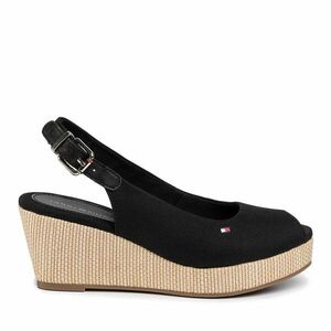 Espadrilles Tommy Hilfiger Iconic Elba Sling Back Wedge FW0FW04788 Fekete kép