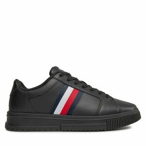 Sportcipők Tommy Hilfiger Supercup Lth Stripes Ess FM0FM04895 Fekete kép