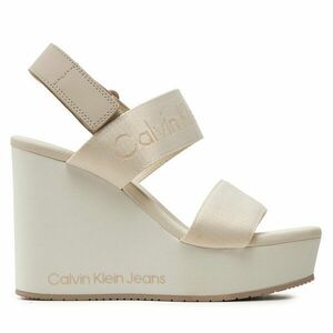 Szandál Calvin Klein Jeans Wedge Sandal Webbing In Mtl YW0YW01479 Ekru kép