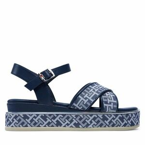 Szandál Tommy Hilfiger Logo Oll Over Platform Sandal T3A2-33256-0325 S Sötétkék kép