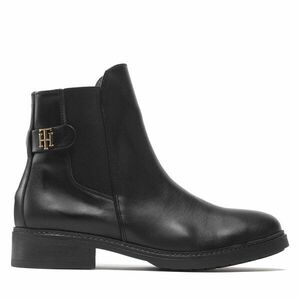 Bokacsizma Tommy Hilfiger Th Leather Flat Boot FW0FW06749 Fekete kép