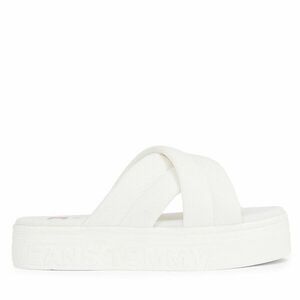 Papucs Tommy Jeans Tjw Lettering Flatform Sandal EN0EN02465 Ekru kép