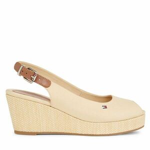 Espadrilles Tommy Hilfiger Iconic Elba Sling Back Wedge FW0FW04788 Bézs kép