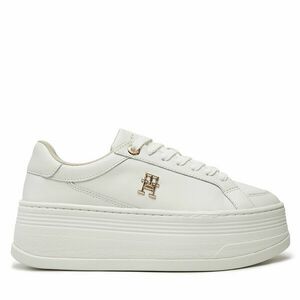 Sportcipők Tommy Hilfiger Th Platform Sneaker Lthr FW0FW08209 Ekru kép