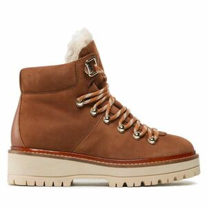 Bakancs Tommy Hilfiger Leather Outdoor Flat Boot FW0FW06822 Barna kép