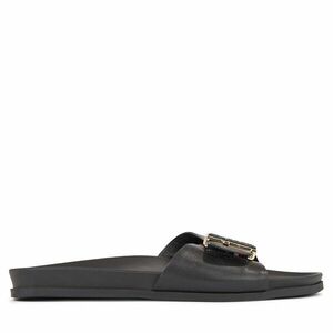 Papucs Tommy Hilfiger Th Hardware Leather Flat Sandal FW0FW07940 Fekete kép