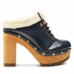 Papucs Tommy Hilfiger High Heel Clog Mule Monogram FW0FW06884 Sötétkék kép