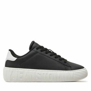 Sportcipők Tommy Jeans Tjw Leather Cupsole Ess EN0EN02507 Fekete kép