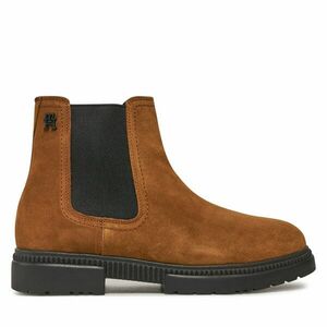 Bokacsizma Tommy Hilfiger Casual Cleated Suede Chelsea FM0FM05037 Barna kép