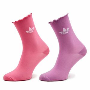 2 pár hosszú szárú női zokni adidas Semi-Sheer Ruffle IX7650 Rózsaszín kép