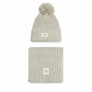 Sál és sapka szett Ugg W Knit Beanie W Pom And Scarf 21883 Szürke kép