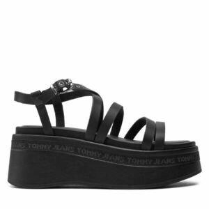 Szandál Tommy Jeans Tjw Strappy Wedge Sandal EN0EN02516 Fekete kép