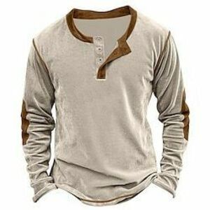 Férfi Henley ing Tee Top Hosszú ujjú ing Tömör szín Színes Henley Szabadtéri Utca Hosszú ujj Színes Ruházat Napi Alkalmi Utcai stílus Lightinthebox kép