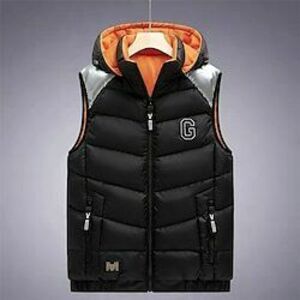 Férfi Puffer Vest Kosaras Prsluk Gilet Steppelt mellény Napi Randi Vakáció Divat Alkalmi Ősz tél Zseb Poliészter Melegen tartani Kényelmes Színes Cipzár Kapucni Normál Fekete Medence Katonai zöld Lightinthebox kép