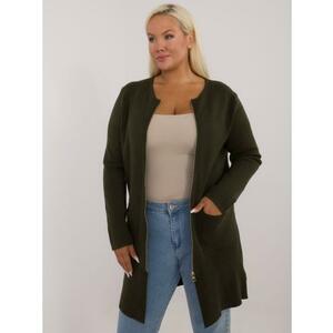 Női plus size kardigán khaki színű kardigán kép