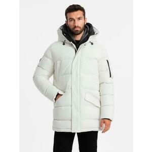 Férfi outdoor hosszú parka dzseki - fehér V1 kép